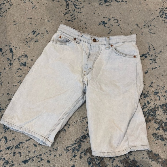 Vintage 80s Levis 550 Shorts Mens 30 Blue Denim Orange Tab Light Wash Jorts - Picture 1 of 9